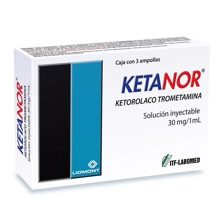 Ketanor Ketorolaco 30 mg / 1 ml 3 Ampollas inyectables. 1