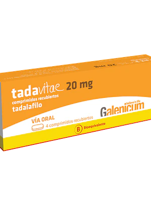 Tadavitae (B) Tadalafilo 20 mg 4 Comprimidos.