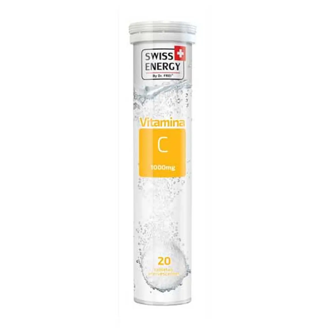 Vitamina C 1.000 mg 20 Tabletas efervescentes sabor naranja. Swiss Energy. 1