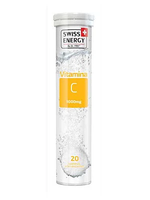 Vitamina C 1.000 mg 20 Tabletas efervescentes sabor naranja. Swiss Energy.