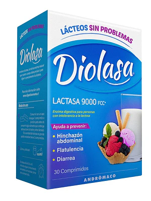 Diolasa Lactasa 9000 FCC 30 Comprimidos.