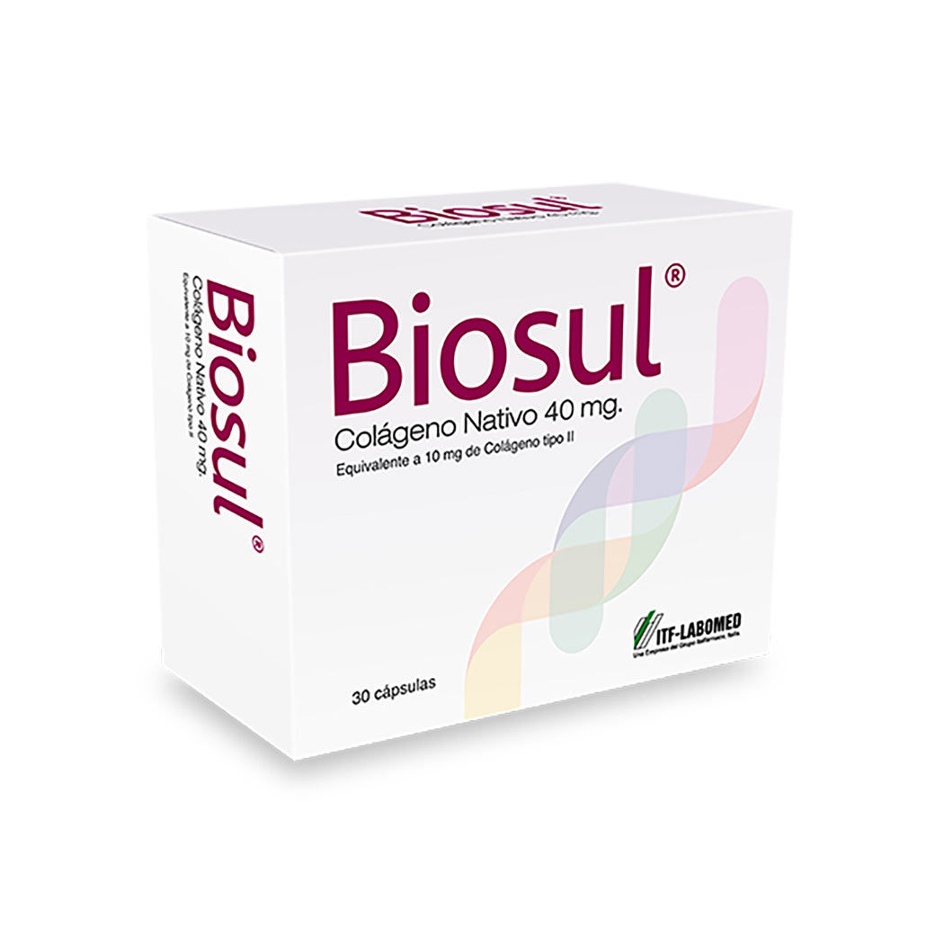 Biosul Colágeno Nativo 40 mg 30 Cápsulas.