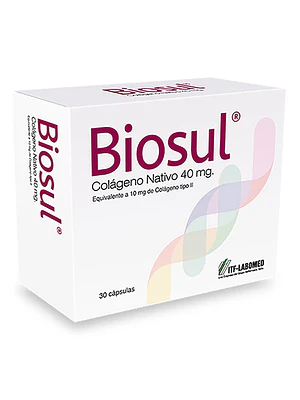 Biosul Colágeno Nativo 40 mg 30 Cápsulas.