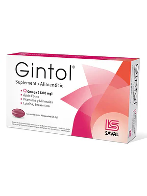 Gintol Suplemento alimenticio 30 Cápsulas.