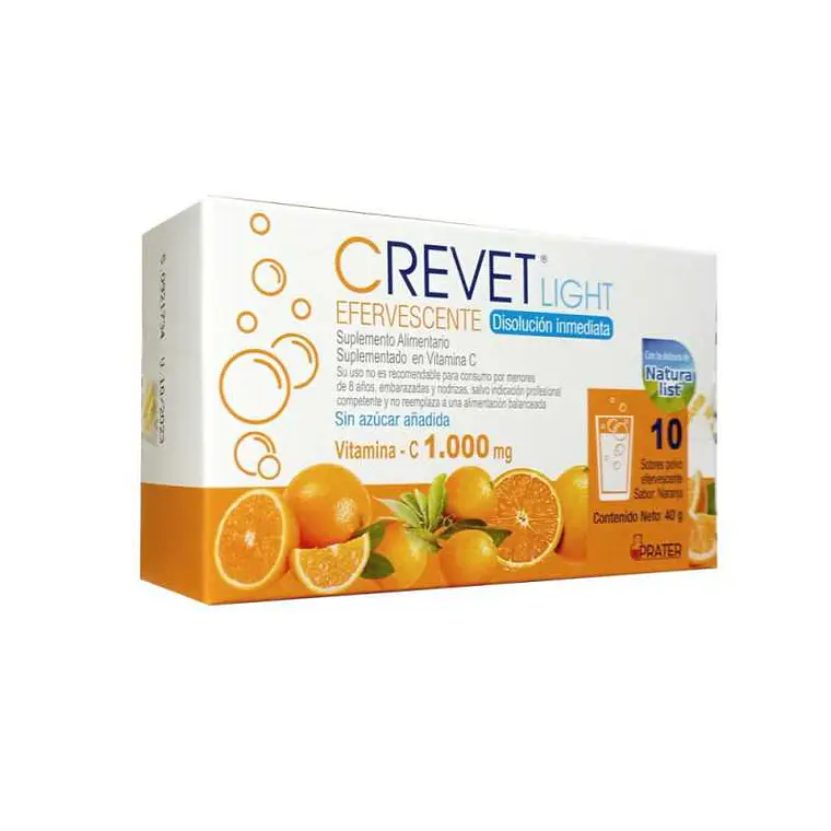 Crevet Light Vitamina C 1000 mg 10 Sobres efervescentes. 1