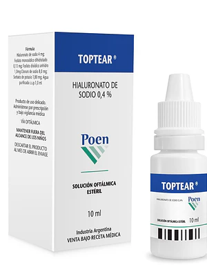 Toptear Hialuronato 0,4% Solución oftálmica 10 ml.