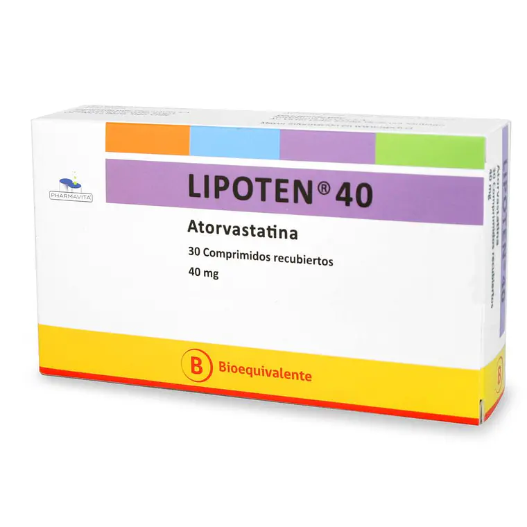 Lipoten (B) Atorvastatina 40 mg 30 Comprimidos. 1