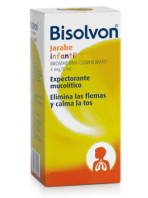 Bisolvon Bromhexina 4 mg / 5 ml  Jarabe infantil 120 ml.