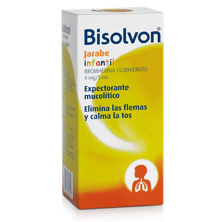 Bisolvon Bromhexina 4 mg / 5 ml  Jarabe infantil 120 ml. 1