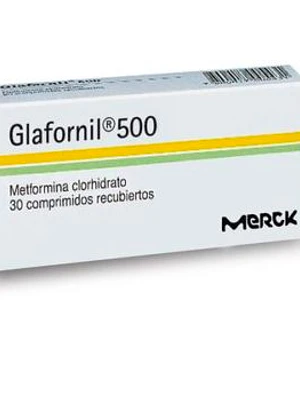 Glafornil Metformina 500 mg 30 Comprimidos.
