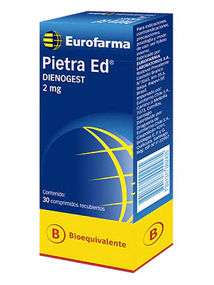 Pietra Ed (B) Dienogest 2 mg 30 Comprimidos recubiertos.
