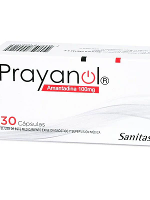 Prayanol Amantadina 100 mg 30 Cápsulas.