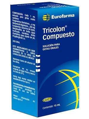 Tricolon Compuesto Pargeverina, Metamizol Gotas 15 ml.