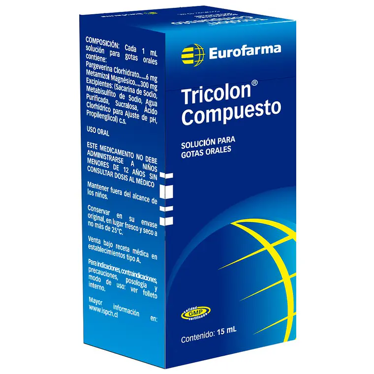 Tricolon Compuesto Pargeverina, Metamizol Gotas 15 ml. 1