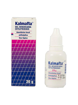 Kalmafta Gel Benzocaína, Cetilpiridino Anestésico bucal 20 g.