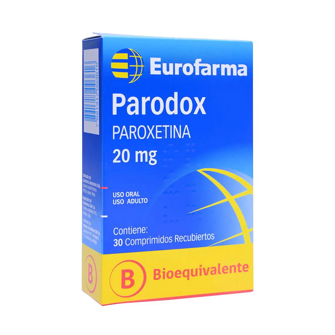 Parodox (B) Paroxetina 20 mg 30 Comprimidos. 1