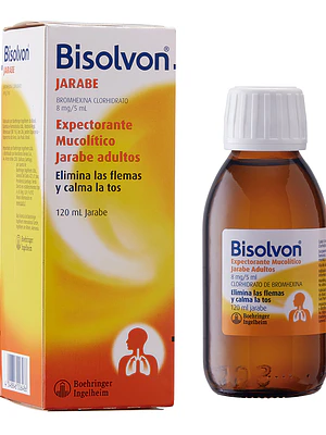 Bisolvon Bromhexina 8 mg / 5 ml Jarabe adultos 120 ml.