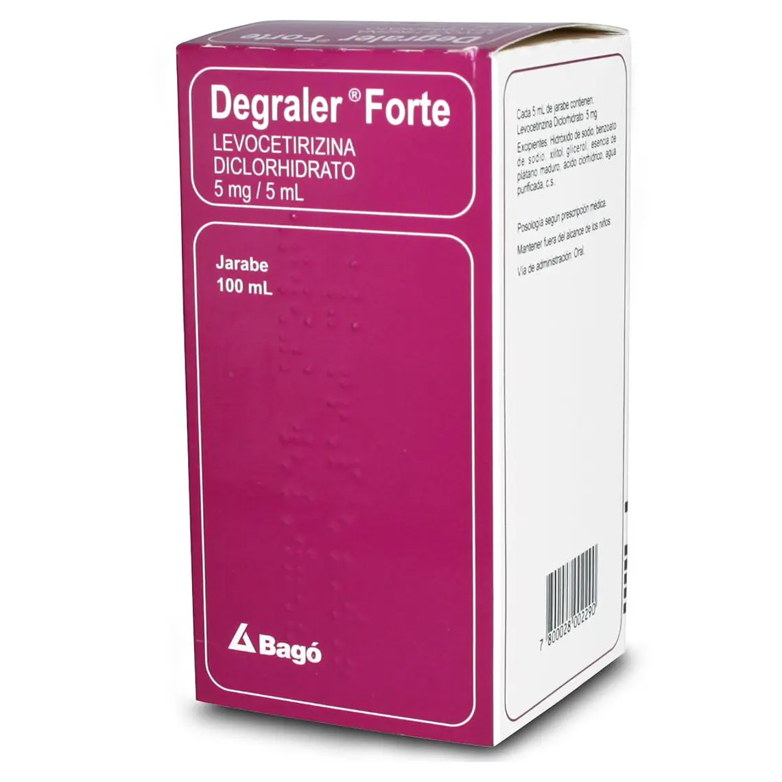 Degraler Forte Levocetirizina 5 mg / 5 ml Jarabe 100 ml. 1