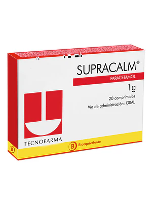 Supracalm (B) Paracetamol 1 g 20 Comprimidos.