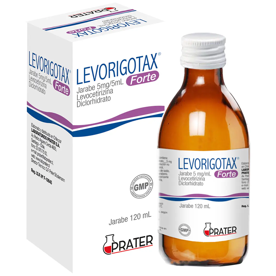 Levorigotax Forte Levocetirizina 5 mg / 5 ml Jarabe 120 ml. 1