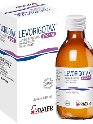 Levorigotax Forte Levocetirizina 5 mg / 5 ml Jarabe 120 ml.