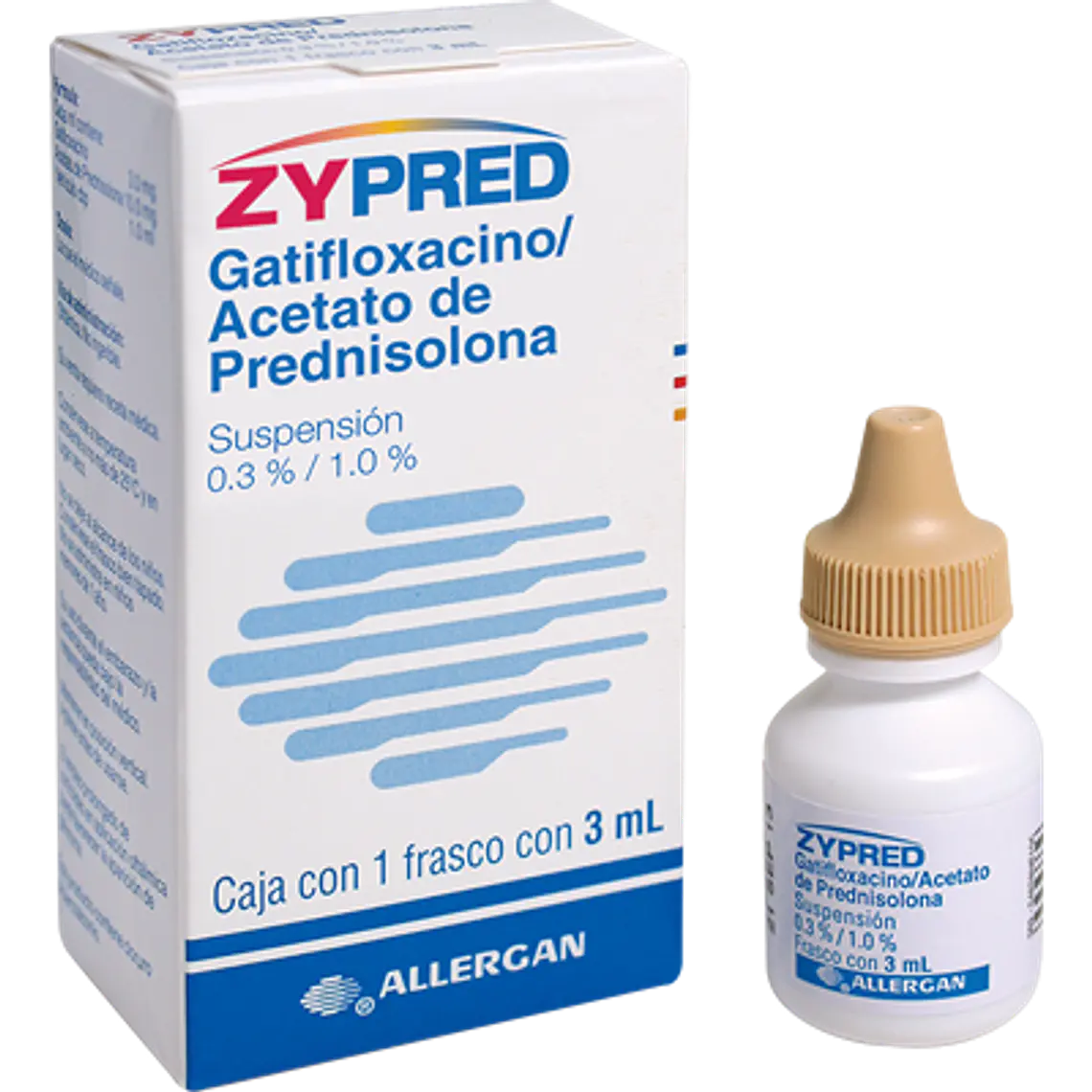 Zypred Gatifloxacino, Prednisolona 0,3 % 0,1 % Suspensión oftálmica 3 ml. 1