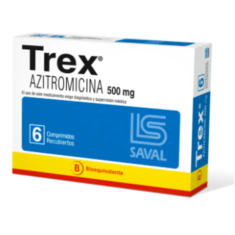 Trex (B) Azitromicina 500 mg 6 Comprimidos recubiertos. 1