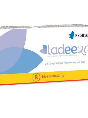 Ladee 20 (B) Drospirenona, Etinilesatrdiol  28 Comprimidos.