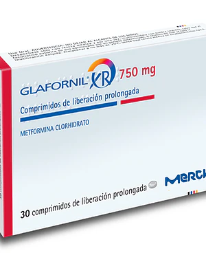 Glafornil XR (R) Metformina 750 mg 30 Comprimidos.