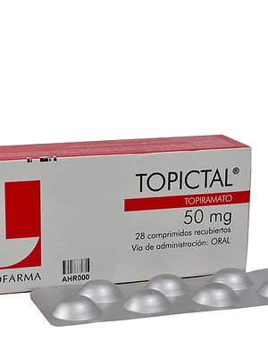 Topictal Topiramato 50 mg 28 Comprimidos recubiertos.