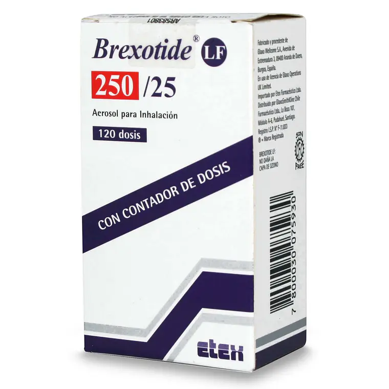 Brexotide LF Fluticasona, Salmeterol 250/25 mcg Inhalador 120 Dosis. 1