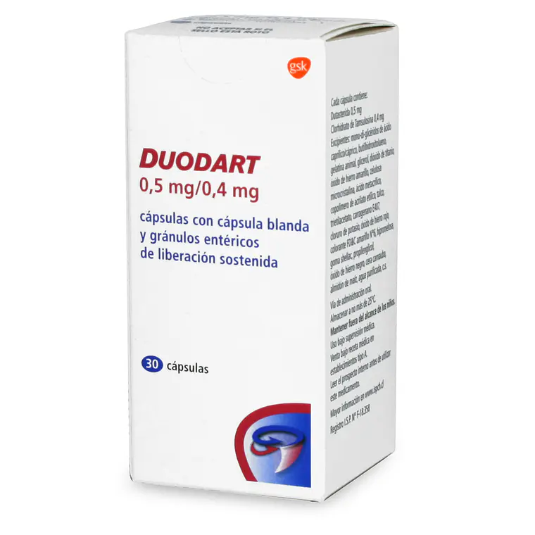 Duodart Dutasterida, Tamsulosina 0,5/0,4 mg 30 Cápsulas. 1