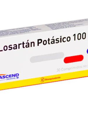 Losartán Potásico (B) 100 mg 30 Comprimidos recubiertos.