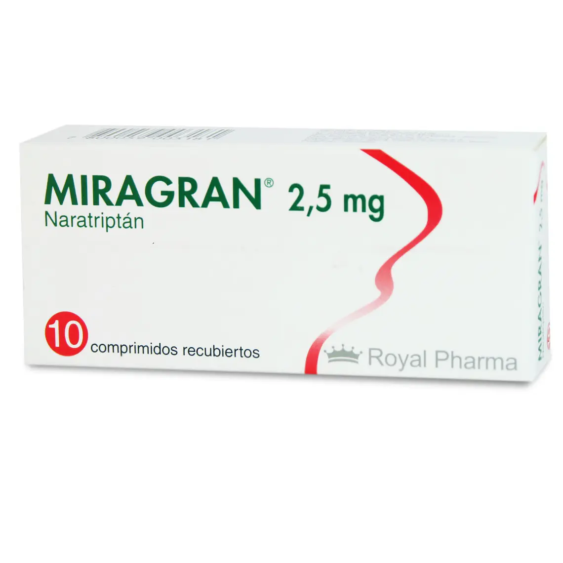 Miragran Naratriptán 2,5 mg 10 Comprimidos recubiertos. 1