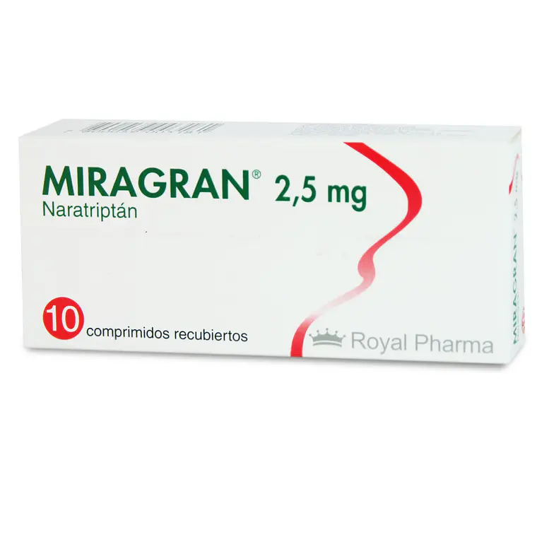Miragran Naratriptán 2,5 mg 10 Comprimidos recubiertos. 1