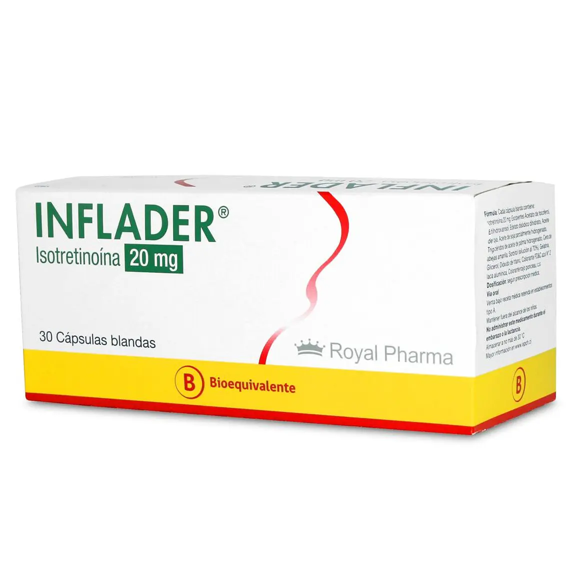 Inflader (B) Isotretinoína 20 mg 30 Cápsulas blandas. 1