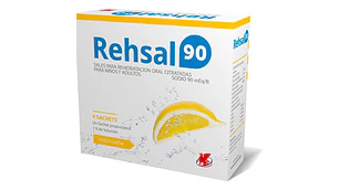 Rehsal 90 Sales Re-hidratantes 4 Sachets sabor limón.