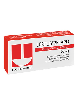 Lertus Retard Diclofenaco 100 mg 30 Comprimidos.