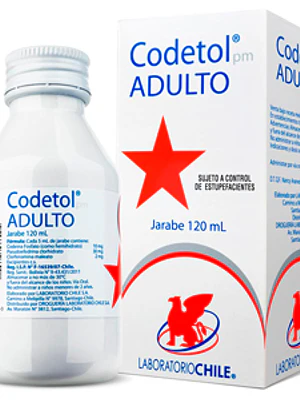 Codetol pm Jarabe adulto 120 ml. Sujeto a control de estupefacientes.
