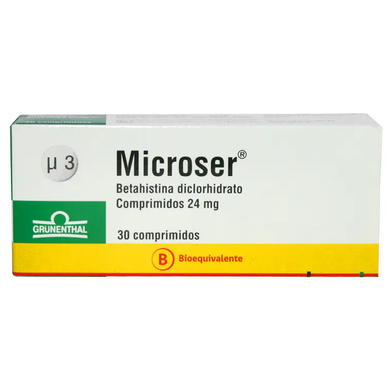 Microser (B) Betahistina 24 mg 30 Comprimidos. 1
