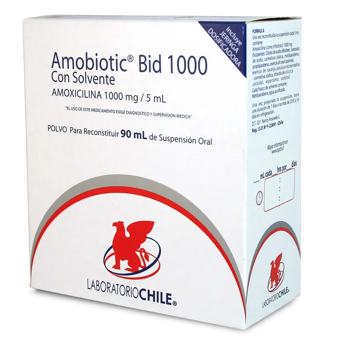 Amobiotic Bid 1000 mg / 5  ml Suspensión 90  ml. 1