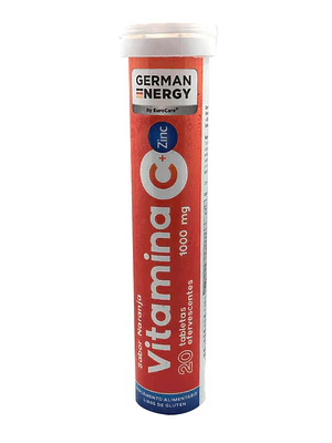 Vitamina C 1000 mg + Zinc 20 Tabletas efervescentes. German Energy