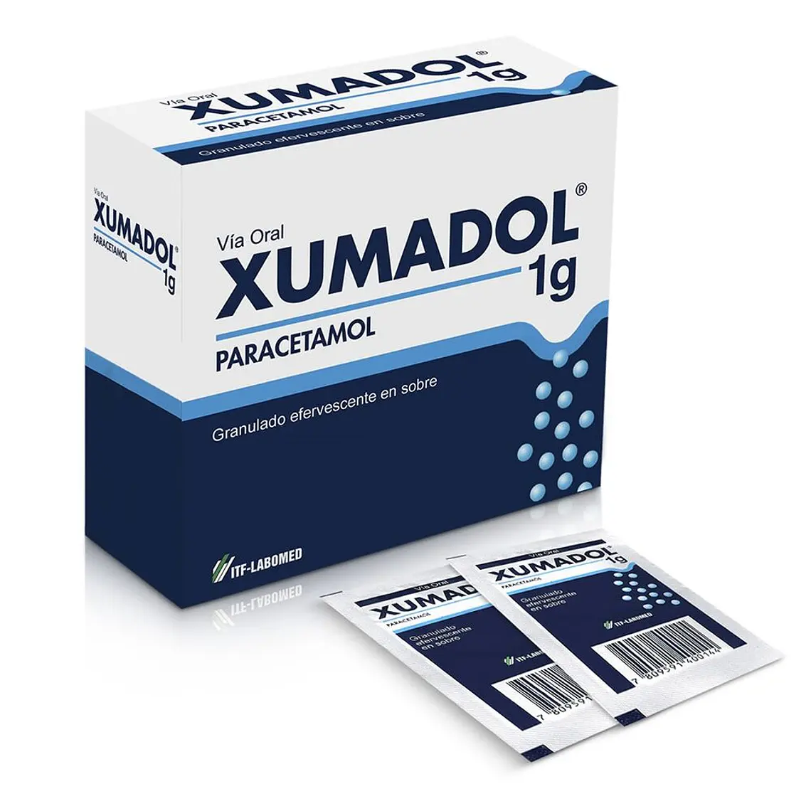 Xumadol Paracetamol 1 g 20 Sobres efervescentes. 1