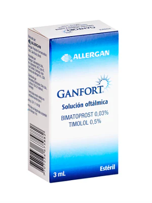 Ganfort  Bimatoprost, Timolol Solución oftálmica 3 ml.