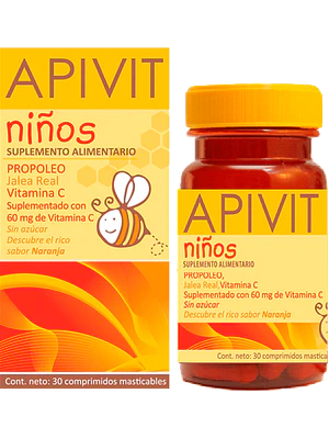 Apivit niños 60 mg 30 Comprimidos masticables.