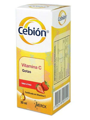Cebión Vitamina C 100 mg Sabor a fresa Gotas 30 ml.