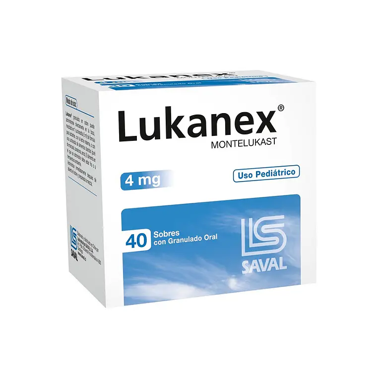 Lukanex Montelukast 4 mg Uso pediátrico Granulado oral 40 Sobres. 1