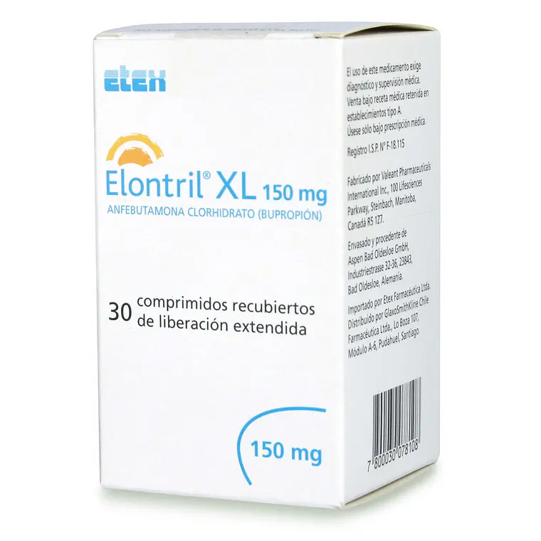 Elontril XL Anfebutamona 150 mg 30 Comprimidos. 1