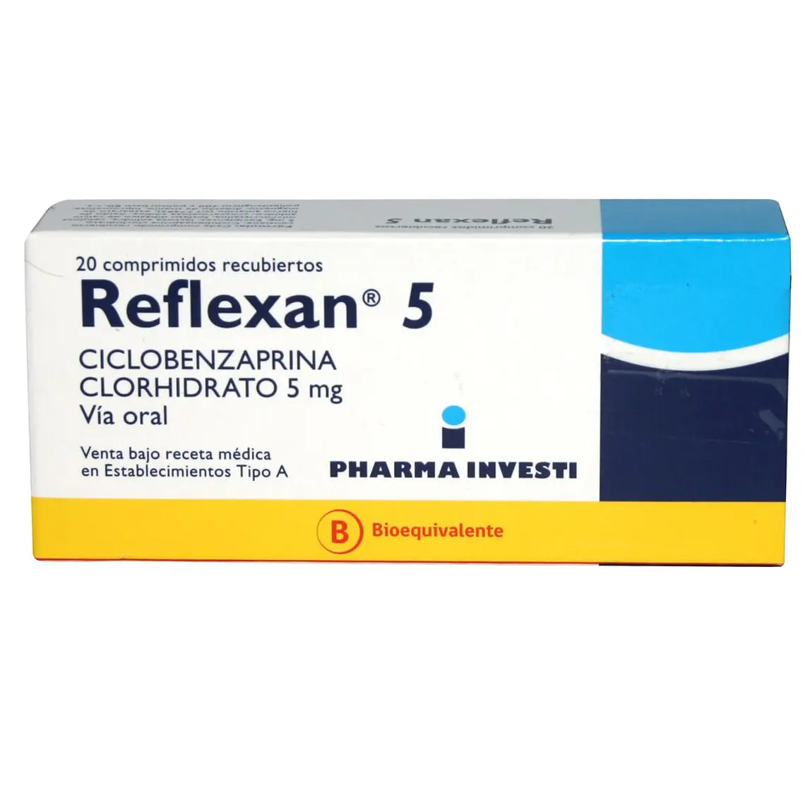 Reflexan (B) Ciclobenzaprina 5 mg 20 Comprimidos recubiertos. 1