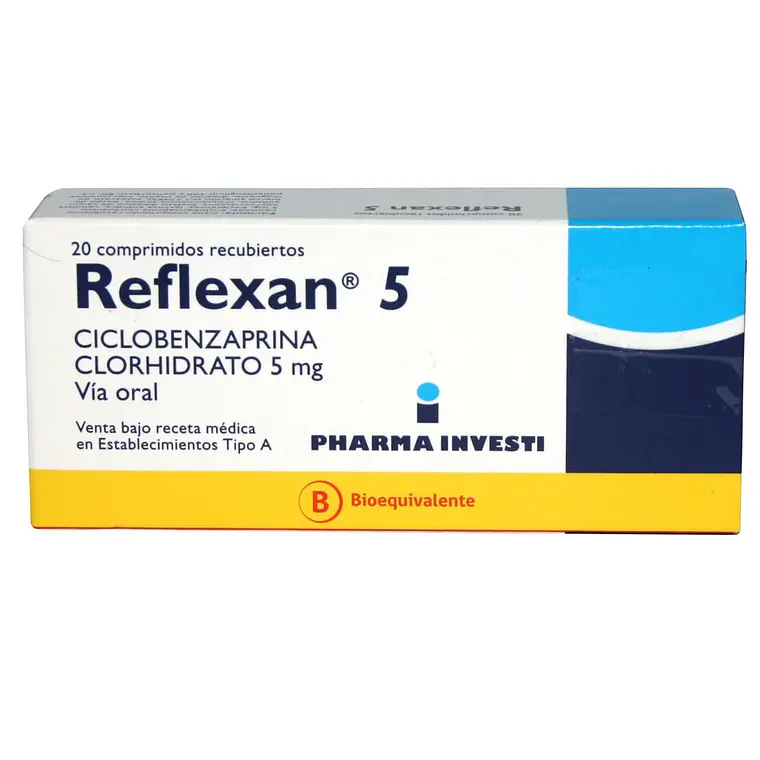 Reflexan (B) Ciclobenzaprina 5 mg 20 Comprimidos recubiertos. 1
